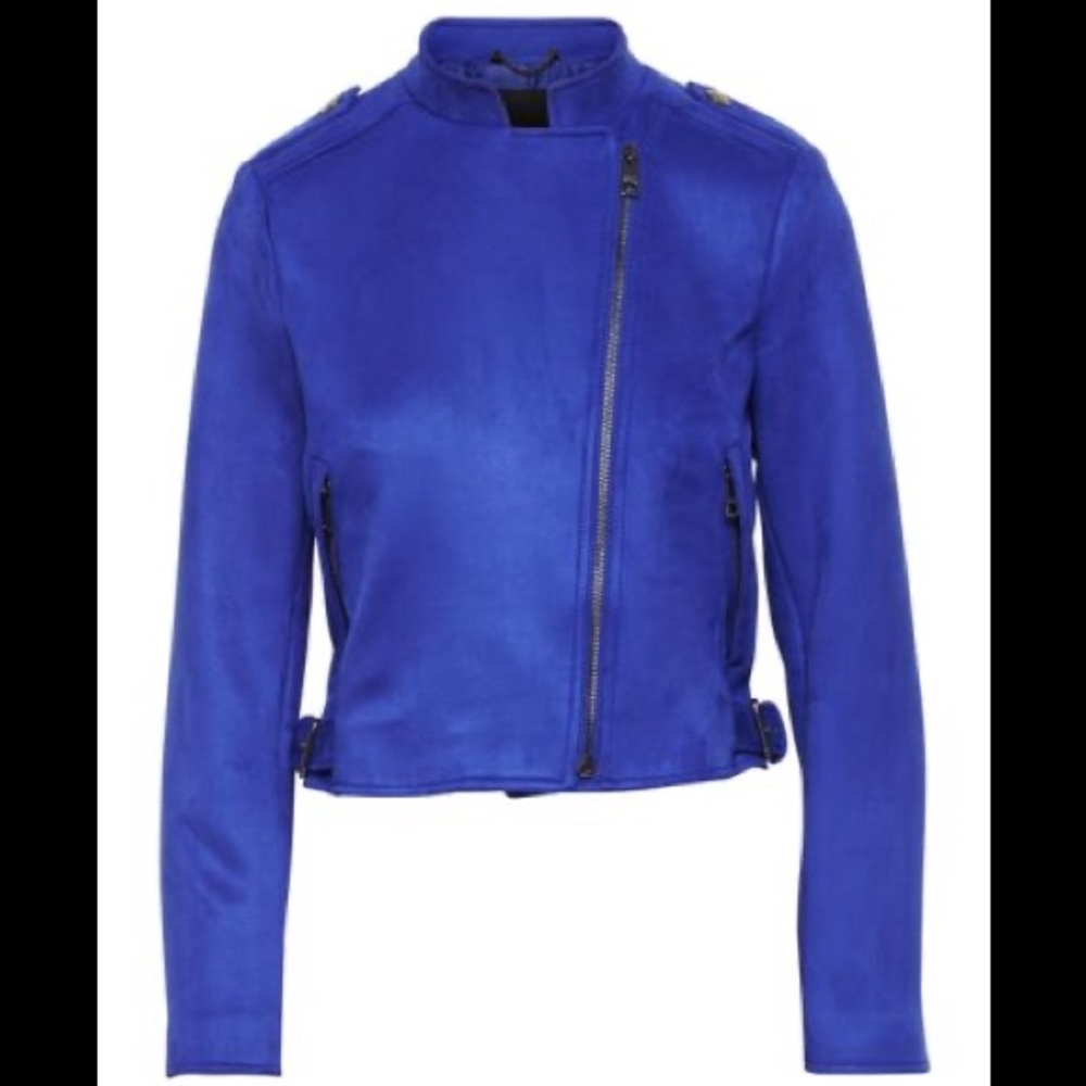 BR vegan suede moto jacket